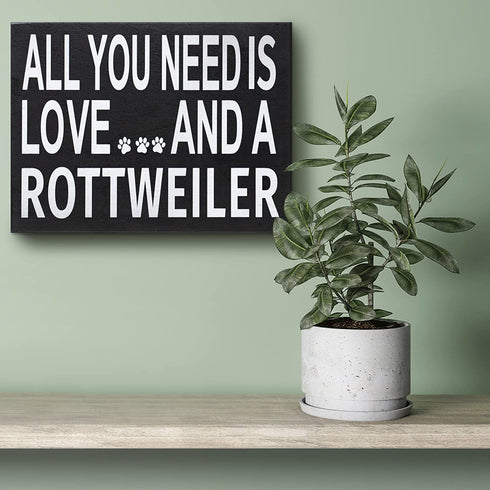 JennyGems All You Need is Love and a Rottweiler Sign, Rottweiler Gifts, Rottweiler Decor, Wall Art, Rottweiler Mom Gifts, Rottweiler Gift Ideas, Rottie Mama, Dog Decor, 8x6 in Wood Wall Hanging