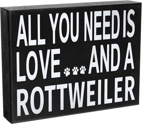 JennyGems All You Need is Love and a Rottweiler Sign, Rottweiler Gifts, Rottweiler Decor, Wall Art, Rottweiler Mom Gifts, Rottweiler Gift Ideas, Rottie Mama, Dog Decor, 8x6 in Wood Wall Hanging