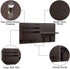 ISM Designs Key Hangers for Wall Decor - Mail and Holder with Shelf Organizer Hooks, Rustic Brown, 16 Inch x 8