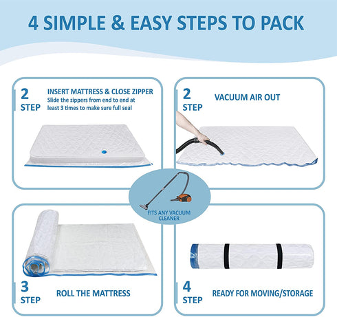 Crib Mattress Vacuum Bag, Protect & Compress Crib Mattress by 80%,Heavy Duty Zippered Crib Mattress Storage Bag for Moving Crib & Crib Storage, Infant Mattress Storage Bag