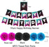 TIK TOK Birthday Party Decorations Kit,TIK TOK Party Supplies,Music Party. Included Happy Birthday Banner, Foil balloons,Latex Balloons and paper tissue pom poms for Boys Girls
