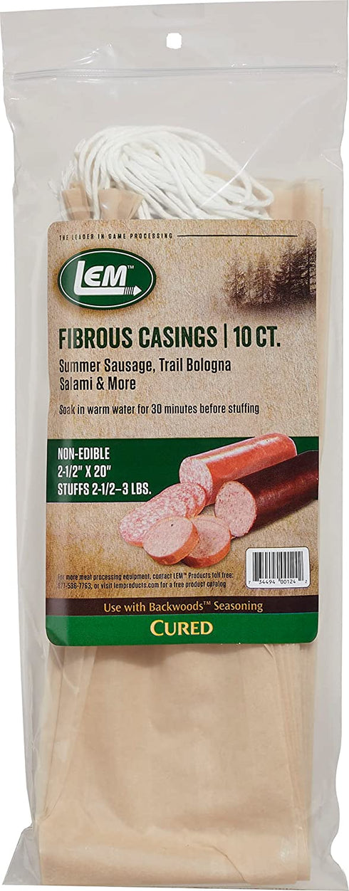 LEM Products 124B 2 1/2 x 20-Inch Non-Edible Fibrous Casings (Clear)