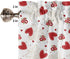 Red Love Heart Valance Curtains Rod Pocket Window Treatments Curtains, Retro Flower Floral Curtain Valances for Kitchen Living Room Bedroom Small Window Decor, 54x18in,1 Panel