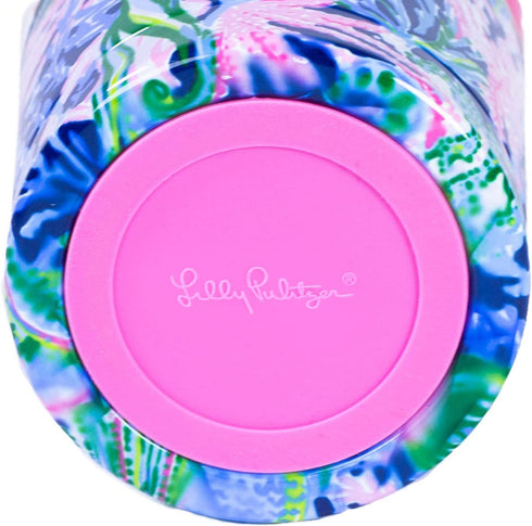 Lilly Pulitzer 20 Oz Insulated Tumbler with Lid, Blue Stainless Steel Travel Cup, Double Wall Metal Tumbler, Bringing Mermaid Back