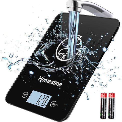 Homestine Digital Food Scale, 11lb Kitchen Scale Weight Grams and oz for Cooking Baking, 1g/0.1oz Precise Graduation, Lightweight Solid Plastic and Tempered Glass
