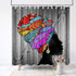 African American Woman Pretty Girl Shower Curtain Polyester Fabric Shower Curtain 72 X72 inch with Hooks Waterproof African Shower Curtains for Bathroom Durable Afro Lady Shower Curtain