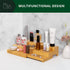 Bamboo Spice Organizer for Cabinet - Tiered Spice Rack Organizer for Cabinet or Countertop, Pantry Step Shelf (15.16"x 8.3" x 3.3")