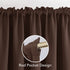 Deconovo Chocolate Rod Pocket Curtain Panel, 38 x 45 Inch, Thermal Insulated Blackout Curtains for Living Room, 2 Panels