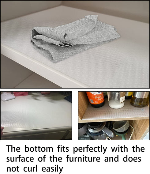 N/A'' 2 Rolls Shelf Liner Non-Adhesive, 11in x 4.5ft Non-Slip Kitchen Stove Cupboards Liner, Waterproof Drawer Closet Wardrobe Liners,Protect Mat for Refrigerator, Pantry, Shoe Rack