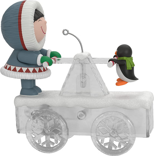 Hallmark Keepsake Christmas Ornament 2021, Frosty Friends Handcar High Jinks, Motion