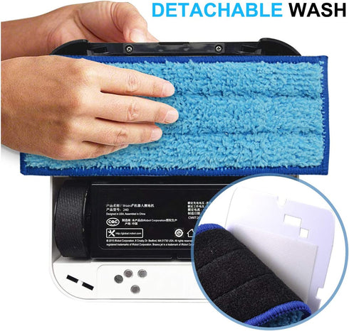 Adouiry Washable Mopping Pads for IRobot Braava Jet 240 241 Sweeping Pads, Reusable Wet Damp Dry (9 PCS)