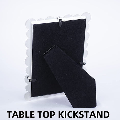 LARAINE Picture Photo Frame 4x6 Rhinestones Metal High Definition Glass Display Pictures for Tabletop Crystal Home Decorative (Red, 4x6)