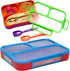 Bizz Lunch Box Containers Set (2-Pack) with Reusable Spoon, 37-oz Fun Innovative Bento Boxes Equipped with Removable Snap-On Lid Cover, Leakproof Meal Prep Lunchbox, Healty Eating, Food Grade BPA-Free