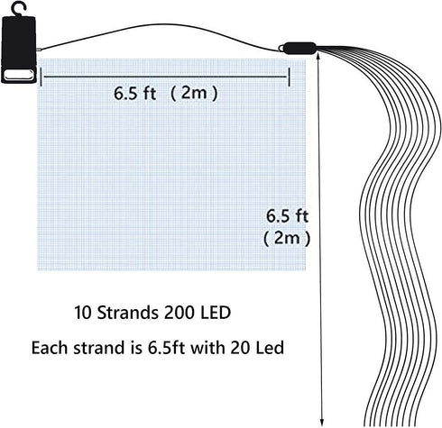 ZNYCYE 2 Pcs Waterfall Lights,10 Strand 220 LED Firefly Bunch Lights Battery Operated Fairy String Lights with Remote Timer for Outdoor&Indoor Garden Party Holiday Decor(Cool White)