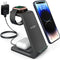 Quezqa Wireless Charging Stand - Fast Wireless Charger - 3 in 1 Charging Station for Apple AirPods Pro 3 2 Apple Watch Ultra 8 7 SE 6 5 4 iPhone 14 Pro Max 14 Plus 13 12 11 Pro Max with QC3.0 Adapter