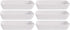 Farmhouse Decor Porcelain Mini Dipping Bowls Sauce Dishes - Set of 6 Elegant White Soy Sause Dish (Mini Rectangular Tapas Plate, 4" Long, 1.25 Oz)