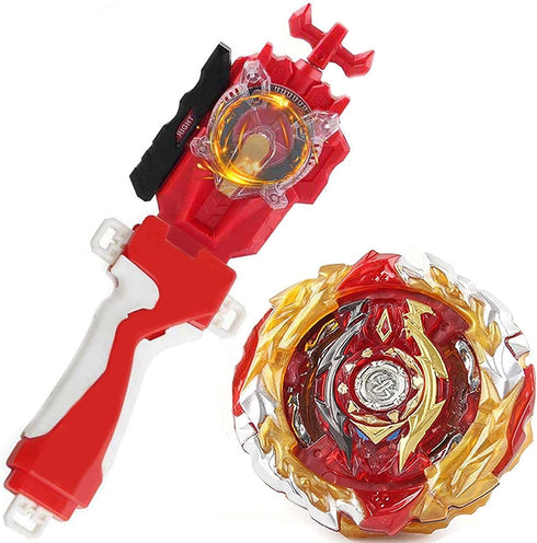 Battling Sparking String Launcher, World Spriggan Top Burst Launcher Set, Left and Right Spin String Launcher Grip Compatible with All Bey Burst Series - Red