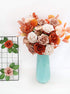 Medoliya Artificial Flowers 25PCS Real Looking Foam Roses Fake Roses with Stems for DIY Wedding Bouquets Centerpieces Baby Shower Party Home Decorations (Burnt Orange & Warm Taupe)