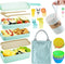 Bento Box Japanese Lunch Box Kit (11 PCS) 3-In-1 Compartment, Leak-proof Bento Lunch Box Meal Prep Containers with Utensils, Bento Boxes for Adults/Kids (Green)