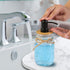Bathroom Accessories Set Mason Jar, Foaming Soap Dispenser+2 Apothecary Jars+Toothbrush Holder, Bathroom Canisters Rustic Farmhouse Bathroom Decor Jars with Bamboo Lid, Country Countertop, Black