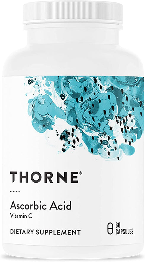 Thorne Ascorbic Acid - 1000 mg Vitamin C Supplement - Supports Healthy Immune Response, Collagen Formation, and Antioxidant Support - Gluten-Free - 60 Capsules