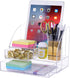 Premium Acrylic Desk-Organizer for Office/School Supplies, Desk Pen Holder for Pens/Pencils/Sticky note/Notebooks and Desk Accessories