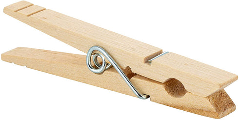 Woolite Extra Large Wooden 100 Pack Clothespins, Natural