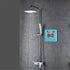 GXSTWU Digital Timer Shower Clock Waterproof?Waterproof for Water Spray? with Alarm, Bathroom Kitchen Wall Clock, Touch Screen Timer, Thermometer Hygrometer Suction Cup Hanging Hole Stand Magnet Blue