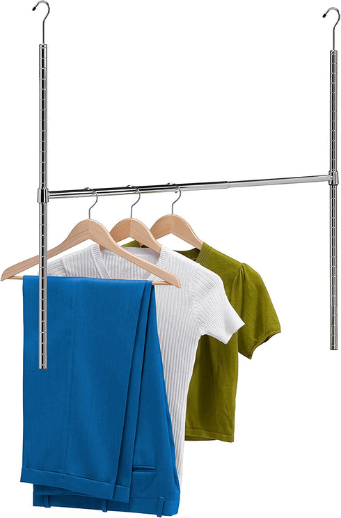 Honey Can Do Hanging Double Closet Rod HNG-09071 Chrome