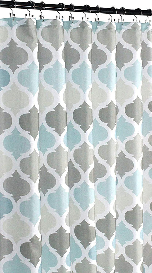 Universal Bathroom Fabric Shower Curtain for Men or Women: Earth Tones of Brown, Taupe, Slate Blue and Aqua (Brown, Turquoise, Beige, Taupe, Grey, White)
