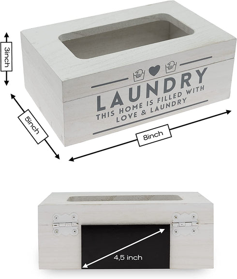 Dryer Sheet Dispenser - Magnetic Dryer Sheet Holder for Laundry Room Organization & Storage, Rustic Fabric Softener Sheet Holder Box, Wooden Laundry Caddy Container, Farmhouse for Wash Room Decor