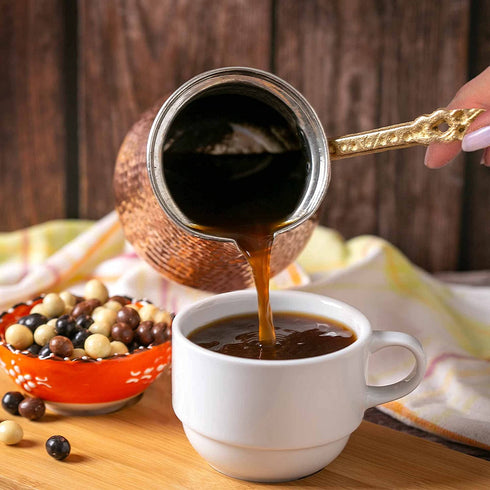 Turkish Coffee Pot, Greek Arabic Coffee Maker, Hammered Copper Coffee Cezve, Copper Pot, Stove Top Coffee Maker, Large 14.4 fl oz Capacity