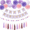 Birthday Party Decorations, Birthday Party Supplies for Girls Decors Kit Pom Pom Lanterns Paper Garland Happy Birthday Banner