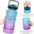 BOWINR Faith Does Not Make Things Easy It Makes Them Possible Half Gallon Water Bottle with Straw Time Marker 72 Oz BPA Free Large Leakproof Motivational Jug for Sports Fitness Outdoor Adult and Teen