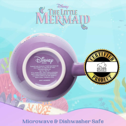 Silver Buffalo Disney Little Mermaid Ariel Moonlight Ceramic Soup Mug, 24 Ounces