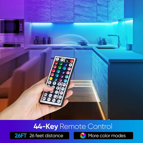 RGB Led Strip Lights 65.6ft with Remote, Sunity Led Lights Strip 20m with 44-Key Remote | 2.5m Power Cord | 600 SMD5050 LEDs for Bedroom/Kitchen/House DIY Decoration