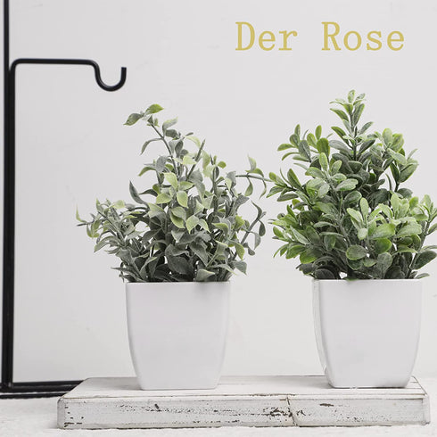 Der Rose 6 Packs Fake Plants Small Artificial Plants for Modern Farmhouse Decor
