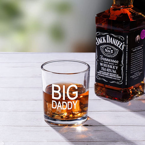 Dad Gift on Father™s Day, Novelty Big Daddy Whiskey Glass, Old Fashioned Glasses, Unique Scotch Glass for Dad, New Dad, Husband, friends, Gift on Father™s Day, Birthday, Christmas, 10 Oz