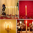 CXMYKE 6PACK 7.9" LED Taper Candles with Removable Silver Candle Holders - Battery Operated Flameless Window Candles with Remote Timer - Warm White Flicker Light - Perfect for Wedding/ Birthday Decor