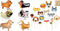 6 Walking Animal Balloons Pet Dog balloons + 18 Pack Dog Photo Booth Props