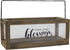 Stonebriar Count Your Blessings Rustic Rectangular Wood and Glass Tray Rail Candle Holder with Sentiment Saying, Brown