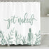 Zengmei 70x70 inches Get Naked Shower Curtain Set Funny Quote Durable Waterproof Polyester Shower Curtain Bathroom Bath Decor Cloth Fabric + 12 Hooks(Green)