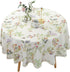 Heavy Duty Elegant Printed Tablecloth - Spillproof Fabric Lace Table Cloth - Round Table Cover for Dining Room Kitchen Home Decor ( 47" Round, Green Trees )