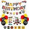 PRATYUS Race Car Birthday Decorations for Kids Boys Let's go Racing Party Supplies With Banner, Welcome Hanger, Car Party Signs, Cake Topper and Checkered Balloons