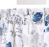 Haperlare Navy Blue Cafe Curtains 36 Inches Length, Watercolor Flowers Rod Pocket Short Tier Curtains for Kitchen Leaf Floral Bathroom Window Curtains, Blue/Grey