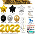 2022 New Years Eve Balloon Garland Arch Kit, 90Pcs Black Gold Silver Balloons Paper Pompoms Hanging Swirls for 2022 New Years Eve Party Supplies Graduation Party Decorations (Silver)