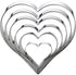Heart Cookie Cutter Set-6 Pieces in Gratuated Size-Stainless Steel