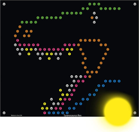 IllumiPeg Dinosaurs Refill templates for Basic Fun Lite Brite Ultimate Classic Toy (10 Sheets, 7x8)