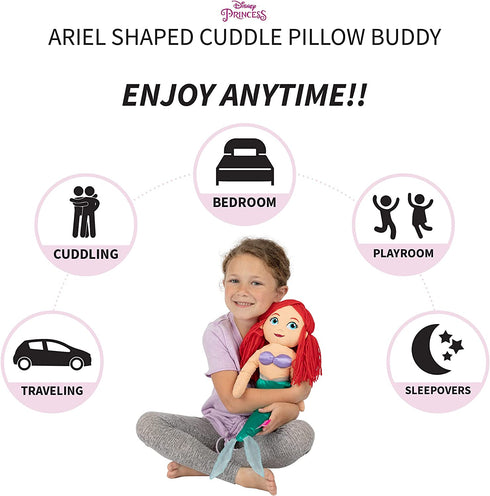 Franco Kids Bedding Super Soft Plush Cuddle Pillow Buddy, One Size, Disney Princess