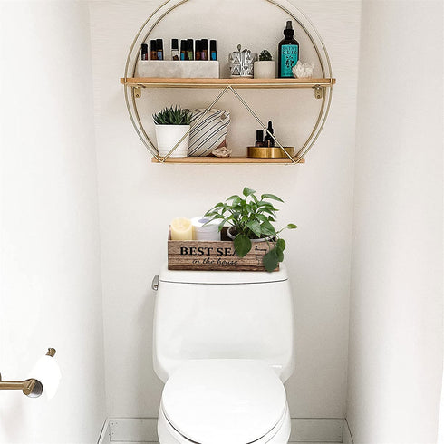 CuffUp Bathroom Decor Box,2 Sides Signs Farmhouse Bathroom Decor Toilet Paper Storage Larger Box 15.2W 6.4DRustic Farmhouse Home Decor for Livingroom Kitchen,Counter Table Decor